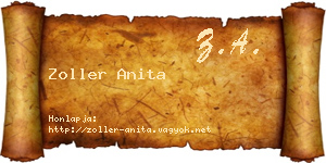 Zoller Anita névjegykártya